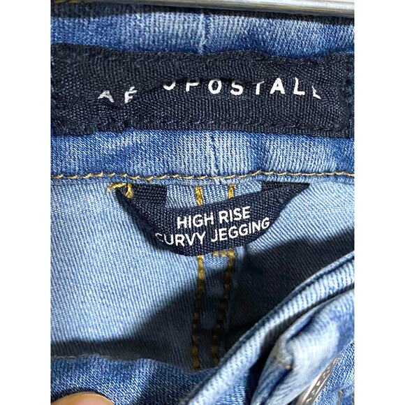 Aeropostale High Rise Curvy Jegging Junior 00 Distressed Destroyed Ripped Grunge - Picture 6 of 8